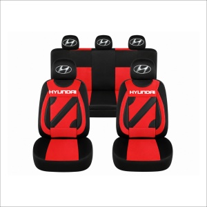 Set Huse Scaune Universale Nero Rosu Personalizate cu Hyundai