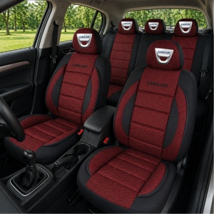 Set Huse Scaune Universale Premium Carguard Personalizate cu Dacia – Negru/Visiniu - Img 2