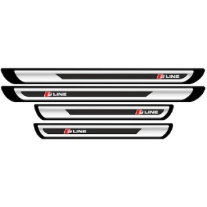 Set protectie praguri adezive imitatie gri Audi S-line crom - Img 2