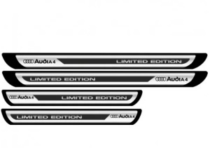 Set stickere protectii praguri gri pentru Audi A4 crom - Img 2