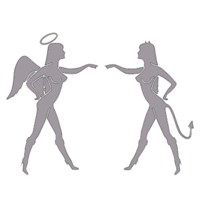 Sticker auto "Angel Babes", 23x20 cm, gri