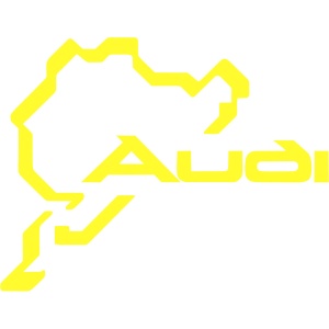 Sticker auto ''Audi pista'', 20x20 cm, galben