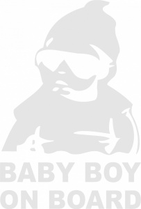 Sticker auto "Baby on board simpatic'', 18x12cm, alb