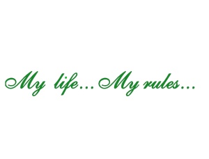 Sticker auto "my life my rules" 60x8,5 cm, verde