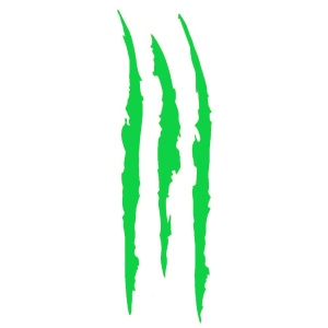 Sticker auto "Reflective Monster Claw Scratch" 16x5 cm, verde - Img 4