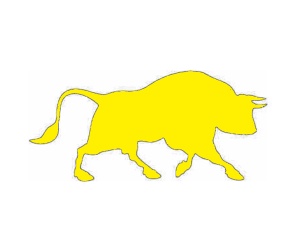 Sticker Auto "Taur" 20x10 cm, galben