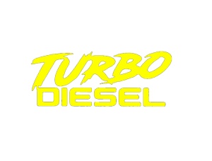 Sticker auto "TURBO DIESEL" 20x8 cm, galben