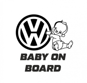 Sticker Baby On Board Volkswagen 15 cm, Creative Rey®