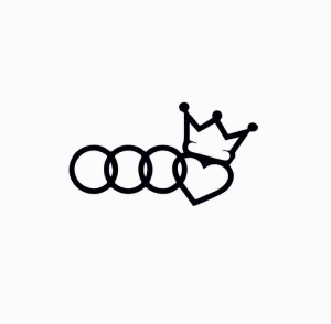 Sticker Crown Heart Audi 15x8 cm, Creative Rey®