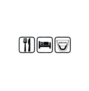 Sticker Eat Sleep Dacia 20x6.2 cm, Creative Rey®