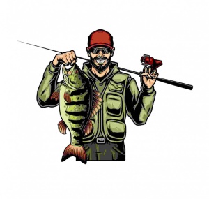 Sticker Fishing Man 15 cm, Creative Rey®