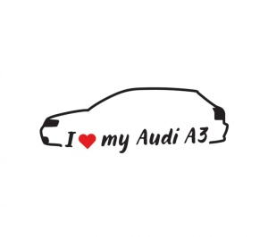 Sticker I Love My AudiA3 15 cm, Creative Rey®