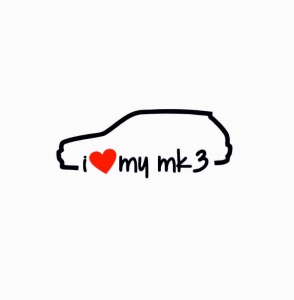 Sticker I LOVE MY MK3 15x5.8 cm, Creative Rey®