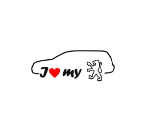 Sticker I LOVE MY PEUGEOT BREAK 18x6.2 cm, Creative Rey®