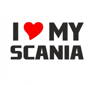 Sticker I LOVE MY SCANIA 20 cm, Creative Rey®