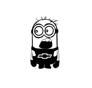 Sticker Minion Chevrolet 15x8.3 cm, Creative Rey®