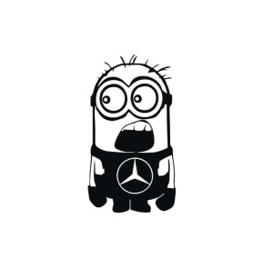 Sticker Minion Mercedes 15x8.3 cm, Creative Rey®