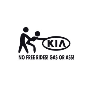 Sticker No Free Rides Kia 15x7 cm, Creative Rey®