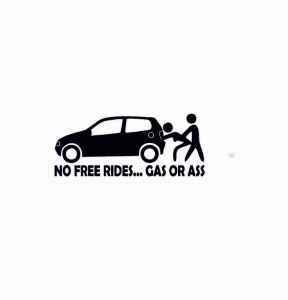 Sticker NO FREE RIDES POLO 15x5 cm, Creative Rey®