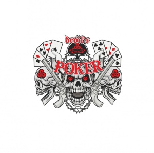 Sticker Poker Devil 15 cm, Creative Rey®
