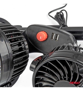 VENTILATOR AUTO PENTRU TETIERĂ CU ÎNCĂRCĂTOR USB 2X4" 12V - Img 2