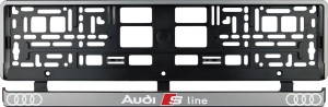 Set 2 bucati, suport numar inmatriculare argintiu Audi Sline