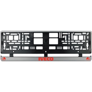 Set 2 bucati, suport numar inmatriculare argintiu Iveco III - Img 2