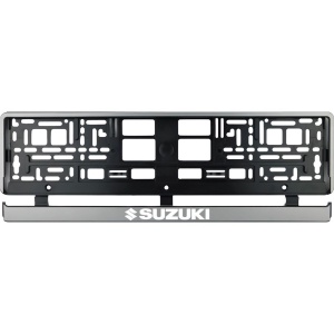 Set 2 bucati, suport numar inmatriculare argintiu Suzuki - Img 2