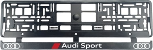 Set 2 bucati, suport numar inmatriculare Carbon, Audi Sport