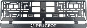 Set 2 bucati, suport numar inmatriculare Carbon, Peugeot