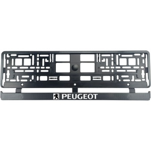 Set 2 bucati, suport numar inmatriculare Carbon, Peugeot - Img 2
