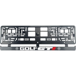 Set 2 bucati, suport numar inmatriculare carbon VW Golf GTI - Img 2