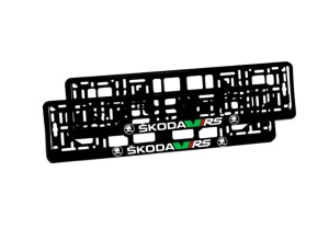Set 2 bucati, suport numar inmatriculare personalizat Drive Skoda