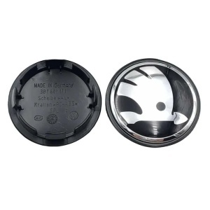 Set 4 Capace Janta Aliaj Skoda 56MM Interior - 65MM Exterior Negru Cu Argintiu - Img 3