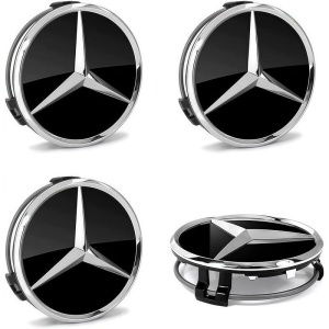 Set 4 Capace Jante Aliaj Mercedes-Benz 75mm, Negre