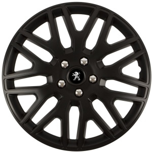 Set 4 Capace Roti 14 inchi (R14) Dakar Negru, Compatibile Cu Peugeot