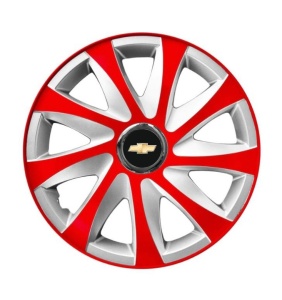 Set 4 capace roti 14 inchi R14 Drift Rosu-Gri, Compatibil cu Chevrolet