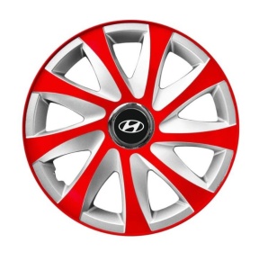 Set 4 capace roti 14 inchi R14 Drift Rosu-Gri, Compatibil cu Hyundai