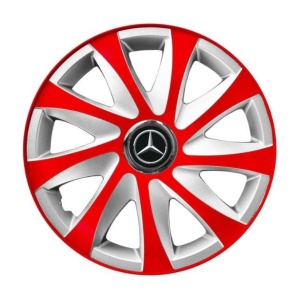 Set 4 capace roti 14 inchi R14 Drift Rosu-Gri, Compatibil cu Mercedes - Img 3