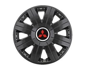 Set 4 Capace Roti 15 inchi (R15) Cosmos Negru, Compatibile cu Mitsubishi