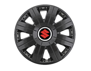Set 4 Capace Roti 15 inchi (R15) Cosmos Negru, Compatibile cu Suzuki