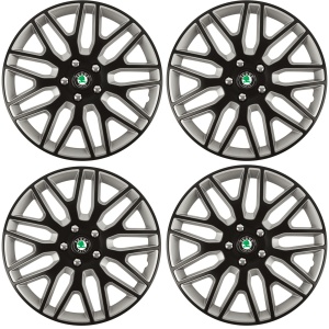 Set 4 Capace Roti 15 inchi (R15) Dakar Negru-Gri, Compatibile Cu Skoda - Img 2