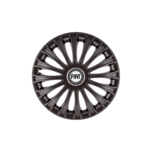 Set 4 Capace Roti 15 inchi (R15) Dino Negru, Compatibile cu Fiat - Img 3