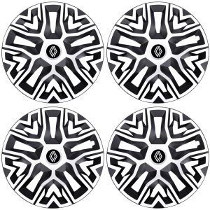 Set 4 Capace Roti 16 `` Best Alb-Negru, Compatibile Cu Renault Nou - Img 2