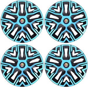 Set 4 Capace Roti 16 `` Best Azur-Negru, Compatibile Cu Alfa Romeo - Img 2