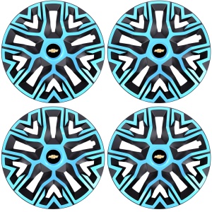 Set 4 Capace Roti 16 `` Best Azur-Negru, Compatibile Cu Chevrolet - Img 2