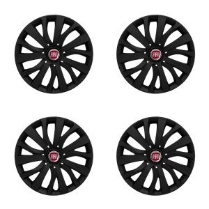 Set 4 capace roti 16 inch (R16) compatibile FIAT, Model - 432 Black Edition - Img 2