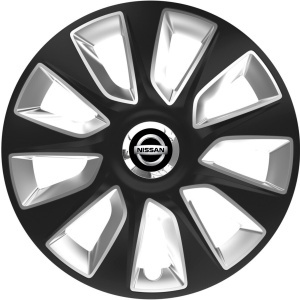 Set 4 Capace Roti 16 inchi (R16) Stratos Gri-Negru, Compatibile Cu Nissan