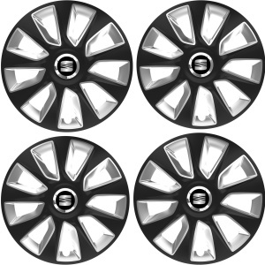Set 4 Capace Roti 16 inchi (R16) Stratos Gri-Negru, Compatibile Cu Seat - Img 2