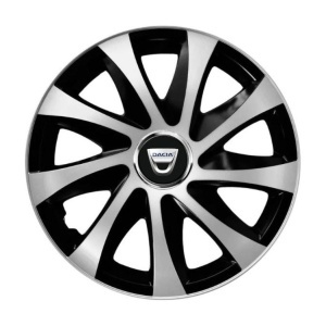Set 4 capace roti Drift exrta Gri-Negru R14 Compatibil Cu Dacia - Img 3